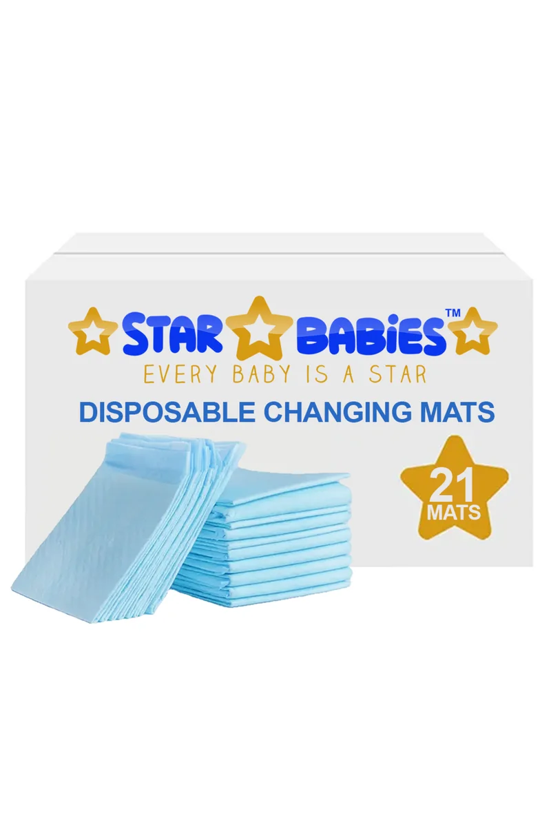 STAR BABiES Star Babies Disposable Diaper Changing Mats Pack of 21 - Blue