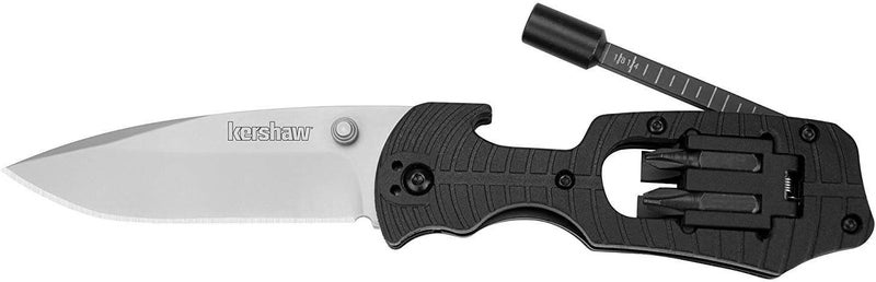 Kershaw Select Fire Multi-Function Pocket Knife, 4-piece Bit Set and Driver, 3.4" 8Cr13MoV Steel Blade, Manual Washer Folding EDC - Image 2
