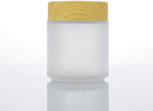VASANA 2PCS 100G34oz Empty Frosted Glass Cream Jars with Wooden lids Round Sample Cosmetic Bottle Container Face Lotion Cream Box Pot for Scrub Cream Body Lotion - Image 5