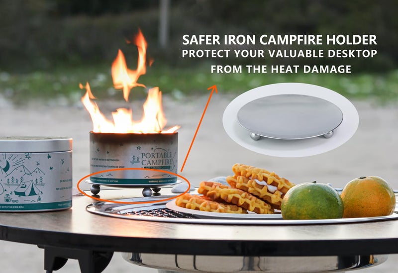 UFelice Portable Campfire, Holder and Extinguish Included, Reusable Fire Pit for Camping, Smores, Picnics - Made with Recycled Soy Wax Up to 3-5 Hours Burn Time - Tabletop Fireplace, Emergency Heat - 4 Pack - Image 3