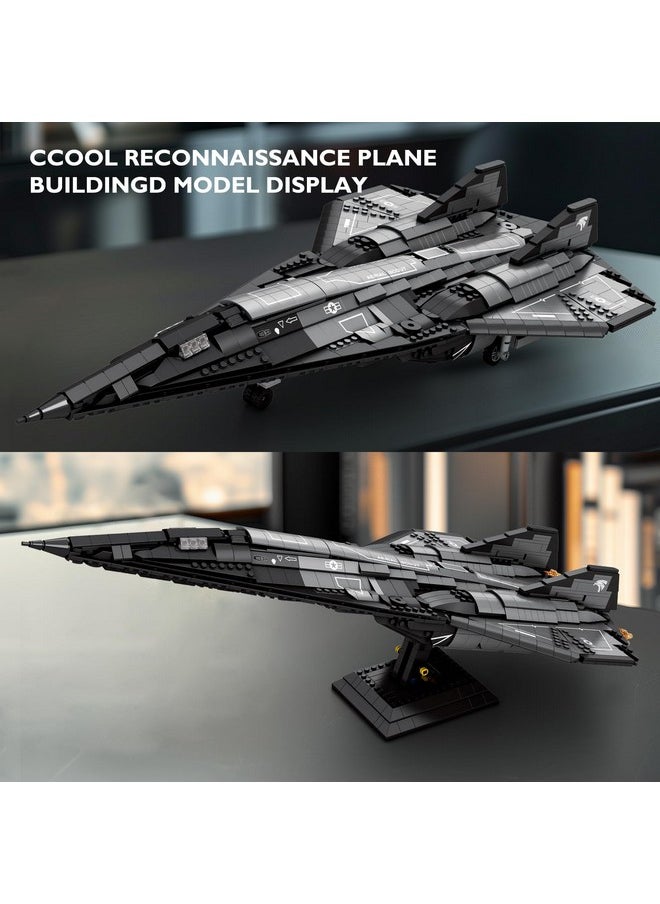 JMBricklayer JMBricklayer Military Plane Building Blocks Set 60012, Cool SR-72 Eagle Reconnaissance Aircraft Building Toys Set, Collectible and Display Airplane Model, Ideal Gift for Kids 14+ Adult Military Fans  - Image 3