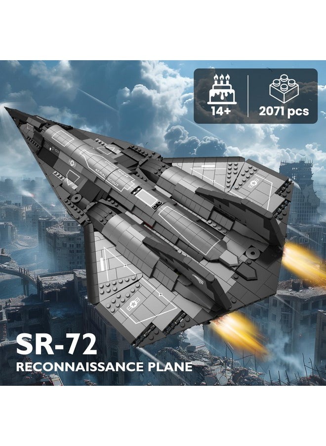 JMBricklayer JMBricklayer Military Plane Building Blocks Set 60012, Cool SR-72 Eagle Reconnaissance Aircraft Building Toys Set, Collectible and Display Airplane Model, Ideal Gift for Kids 14+ Adult Military Fans  - Image 2