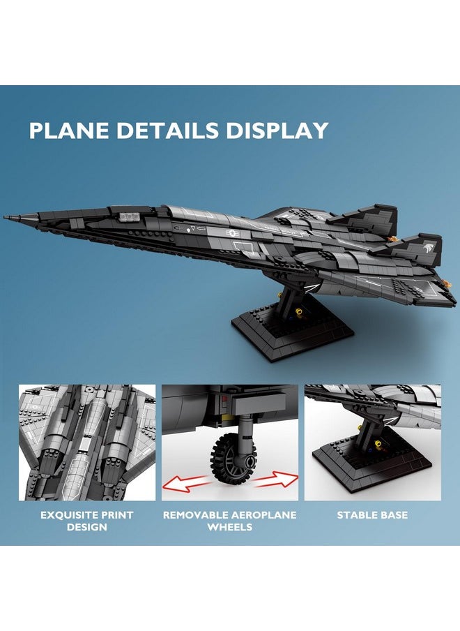 JMBricklayer JMBricklayer Military Plane Building Blocks Set 60012, Cool SR-72 Eagle Reconnaissance Aircraft Building Toys Set, Collectible and Display Airplane Model, Ideal Gift for Kids 14+ Adult Military Fans  - Image 4