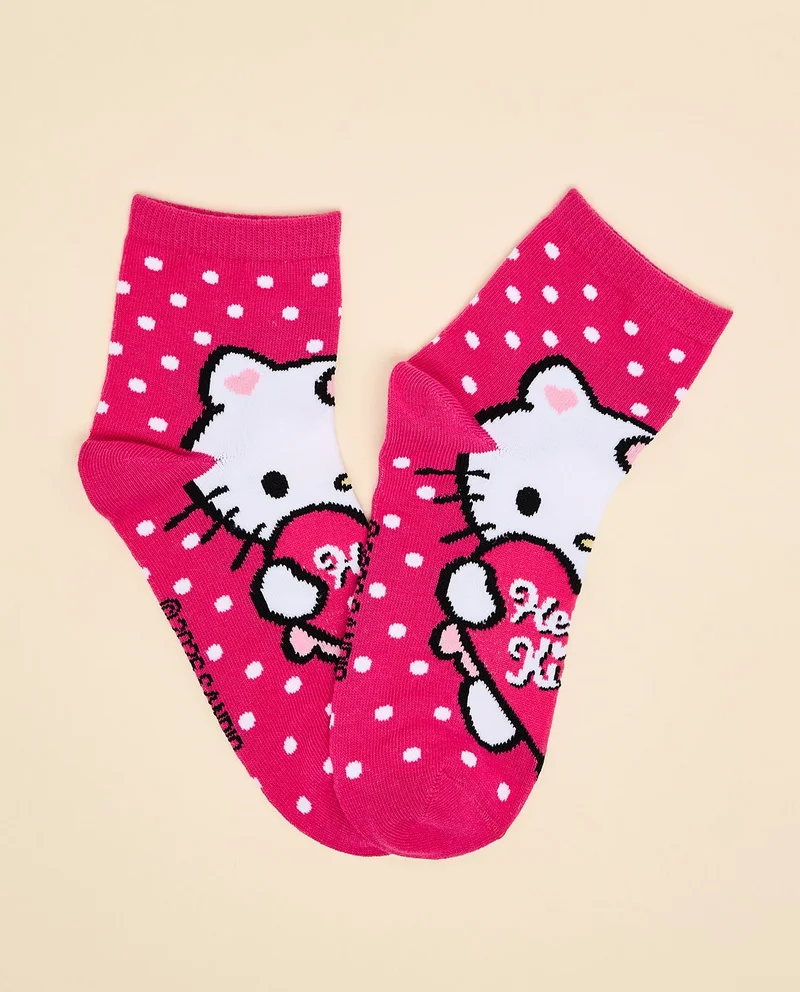 أر أند بي 3 Pack Hello Kitty Print Ankle Socks