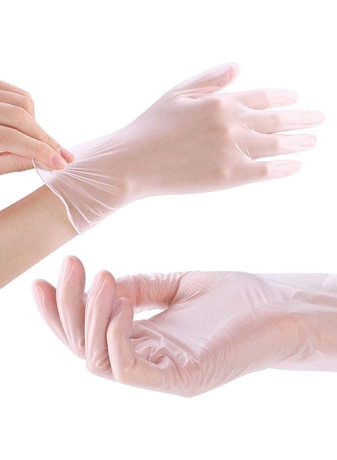NIBEMINENT 200-Piece Vinyl Disposable Gloves Clear  - Image 1