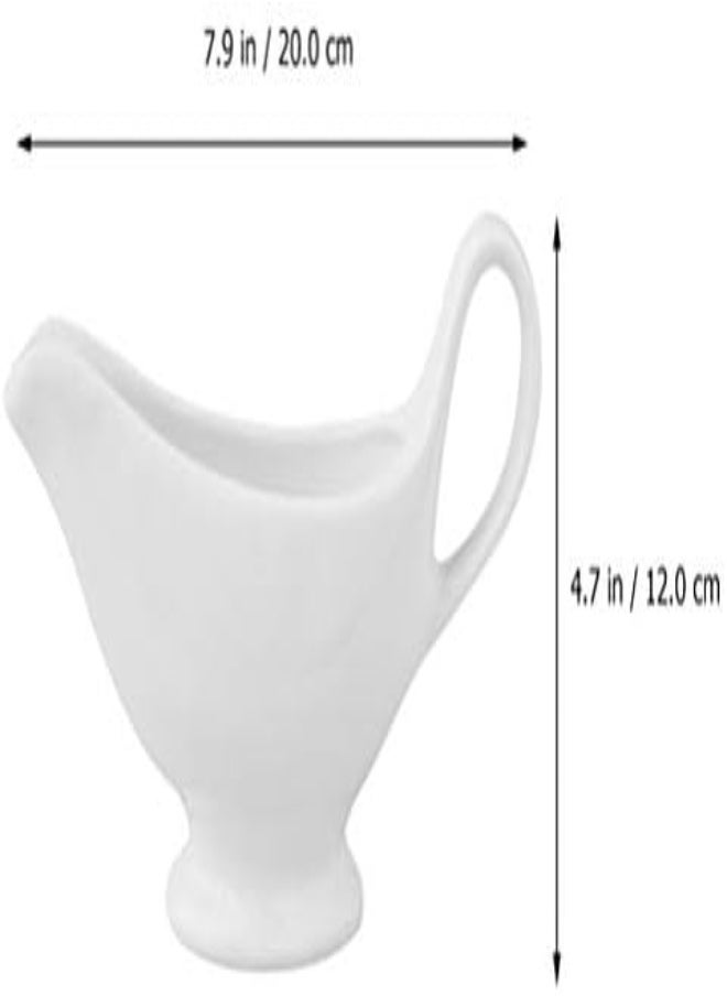 AKDC Cabilock 2Pcs Porcelain Gravy Boat White Gravy Boat Cream Sugar Milk Cup Coffee Serving Set For Salad Dressings Milk Broth Creamer  - Image 3