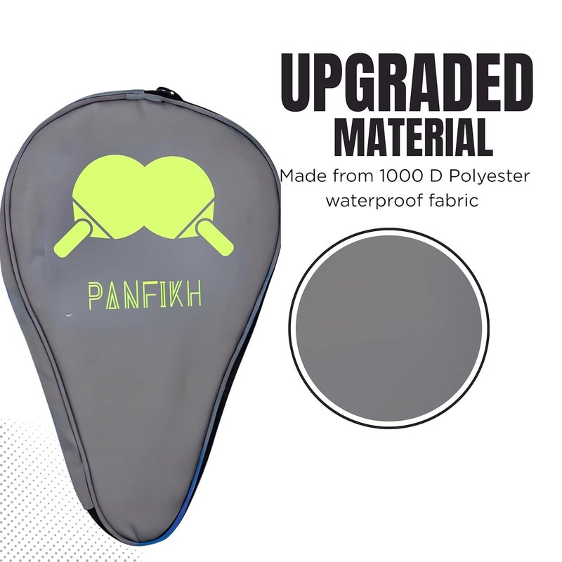 PANFIKH Table Tennis Racket Bag with Zipper Closure, Waterproof Ping Pong Paddle Case Lightweight Racket Cover with Carrying Loop Handle, Durable Multi-Use Table Tennis Paddle Carry Bag - Grey - Image 5