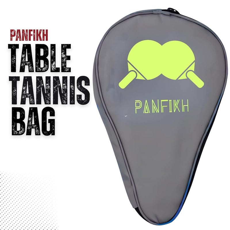 PANFIKH Table Tennis Racket Bag with Zipper Closure, Waterproof Ping Pong Paddle Case Lightweight Racket Cover with Carrying Loop Handle, Durable Multi-Use Table Tennis Paddle Carry Bag - Grey - Image 2