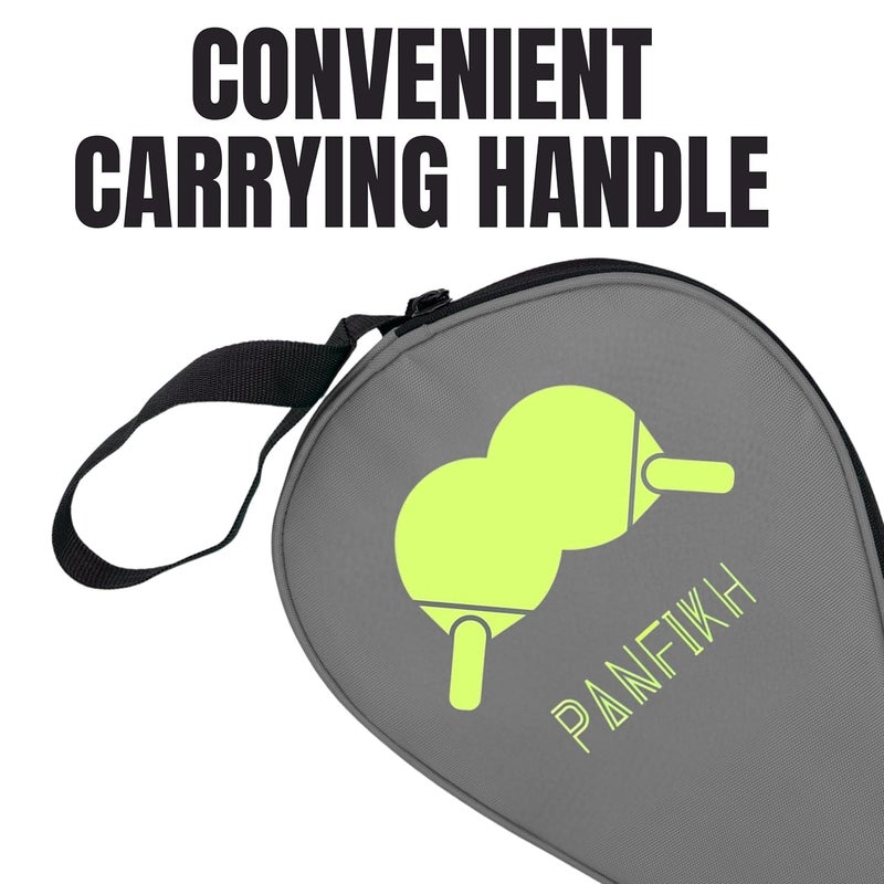 PANFIKH Table Tennis Racket Bag with Zipper Closure, Waterproof Ping Pong Paddle Case Lightweight Racket Cover with Carrying Loop Handle, Durable Multi-Use Table Tennis Paddle Carry Bag - Grey - Image 4