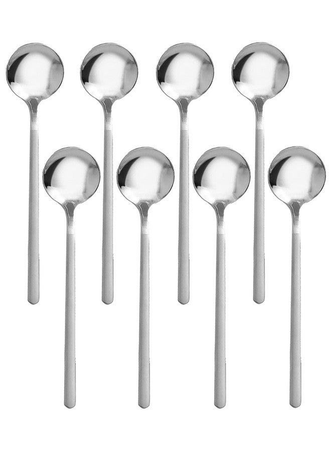 كوميكفس مجموعة ملاعق إسبريسو من الفولاذ المقاوم للصدأ باللون الفضي من كوميكفس، 8 قطع، مقاس 6 بوصات، ملاعق قهوة، ملاعق شاي، للقهوة والسكر والحلويات والكعك والآيس كريم والحساء والمقبلات والكابتشينو (8 ملاعق، فضية) - Image 1