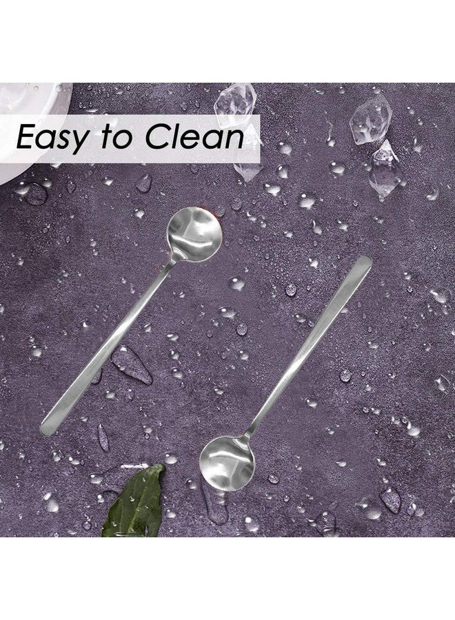 كوميكفس مجموعة ملاعق إسبريسو من الفولاذ المقاوم للصدأ باللون الفضي من كوميكفس، 8 قطع، مقاس 6 بوصات، ملاعق قهوة، ملاعق شاي، للقهوة والسكر والحلويات والكعك والآيس كريم والحساء والمقبلات والكابتشينو (8 ملاعق، فضية) - Image 5