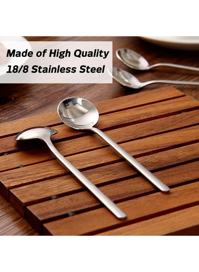 كوميكفس مجموعة ملاعق إسبريسو من الفولاذ المقاوم للصدأ باللون الفضي من كوميكفس، 8 قطع، مقاس 6 بوصات، ملاعق قهوة، ملاعق شاي، للقهوة والسكر والحلويات والكعك والآيس كريم والحساء والمقبلات والكابتشينو (8 ملاعق، فضية) - Image 4