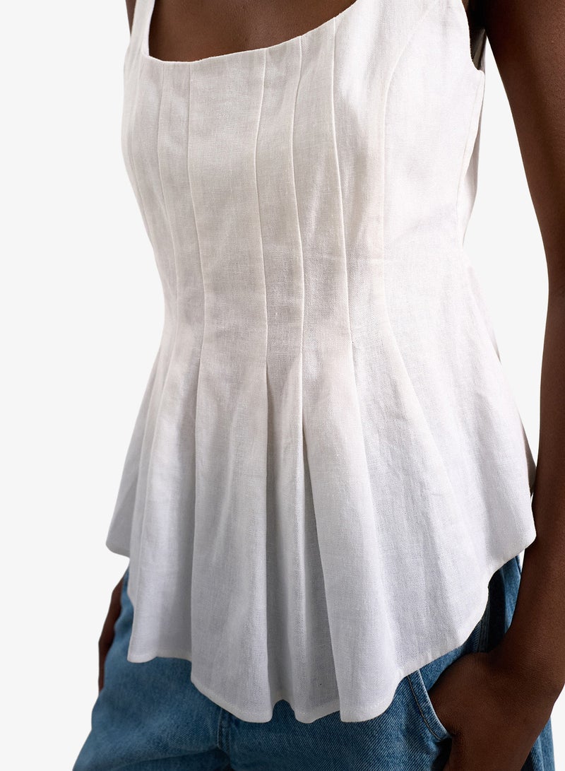TOPSHOP Casual Sleeveless Curve Hem Top - Image 3