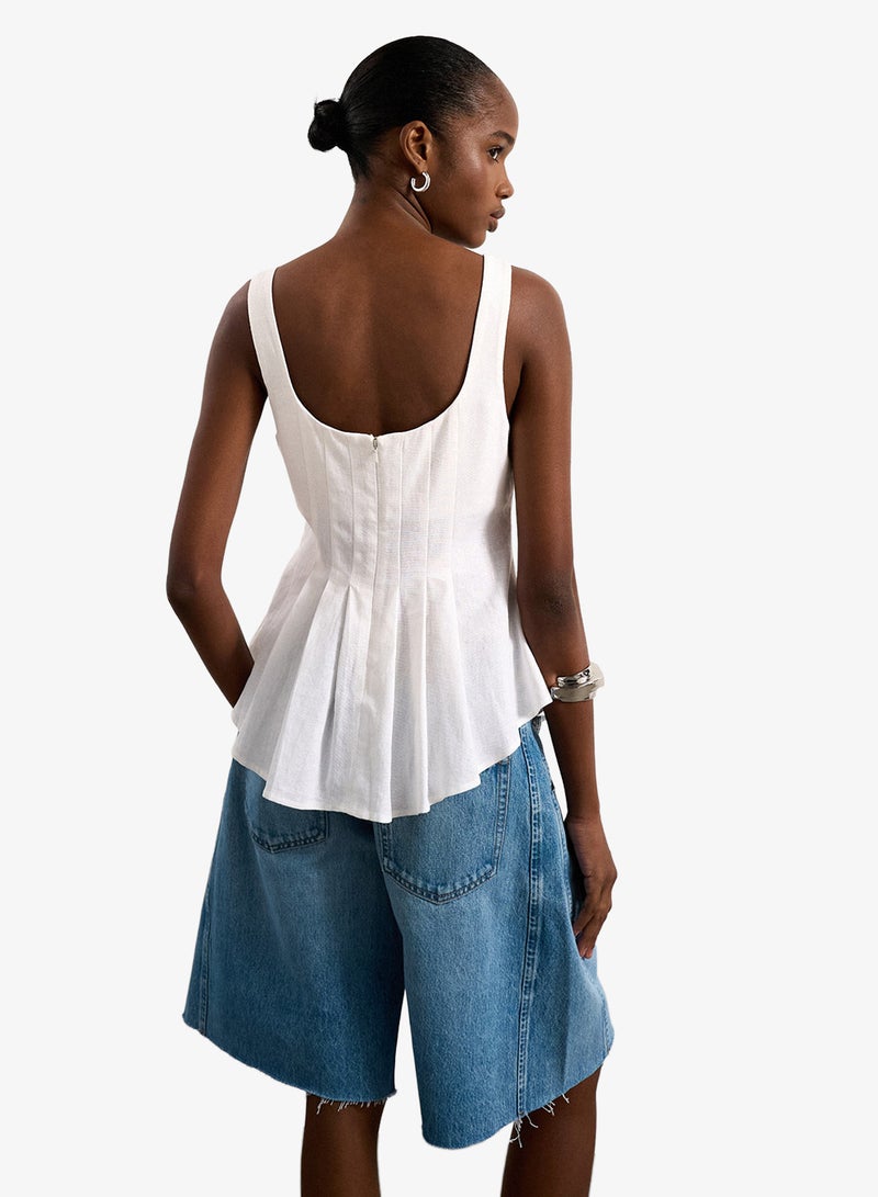 TOPSHOP Casual Sleeveless Curve Hem Top - Image 2