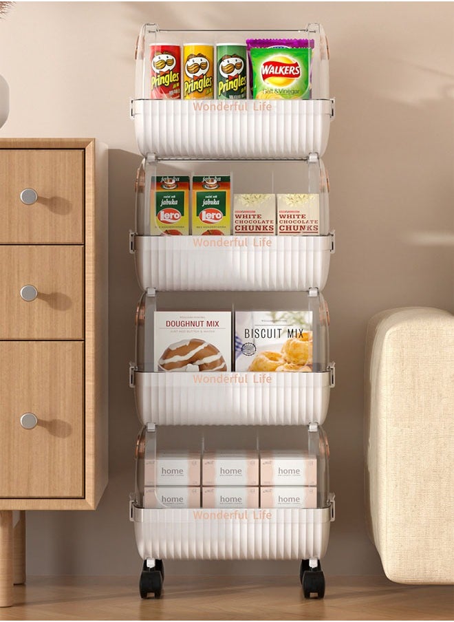 NKX 4-Layer Floor-Standing Kitchen Storage Rack with Removable Vegetable Basket  - Image 5