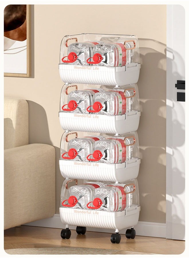 NKX 4-Layer Floor-Standing Kitchen Storage Rack with Removable Vegetable Basket  - Image 2