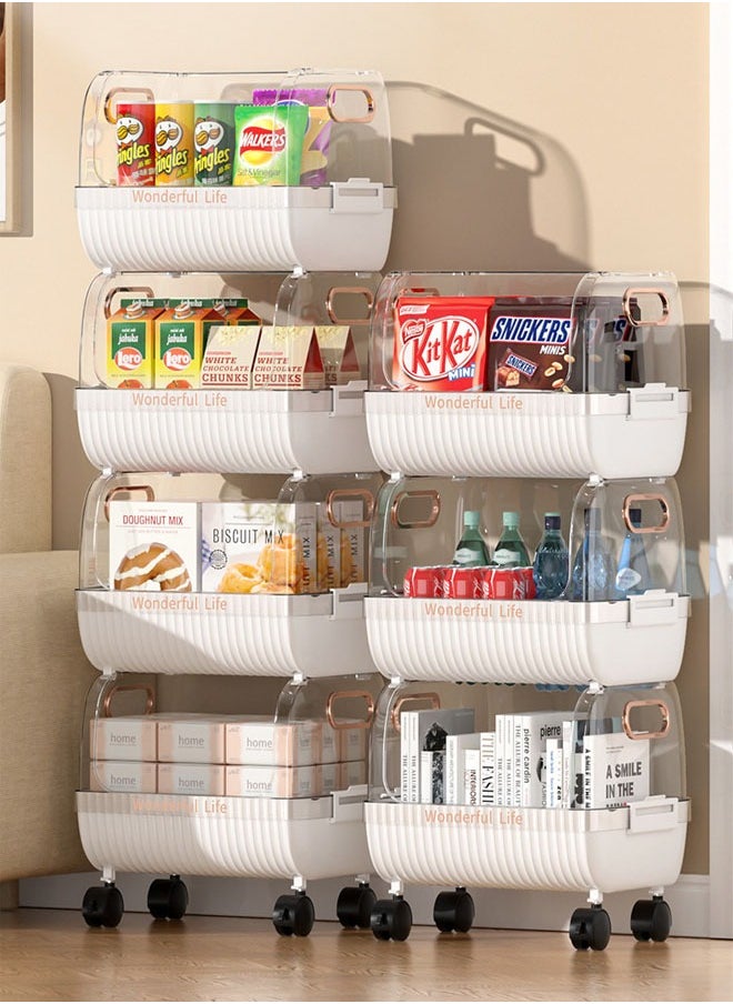 NKX 4-Layer Floor-Standing Kitchen Storage Rack with Removable Vegetable Basket  - Image 3