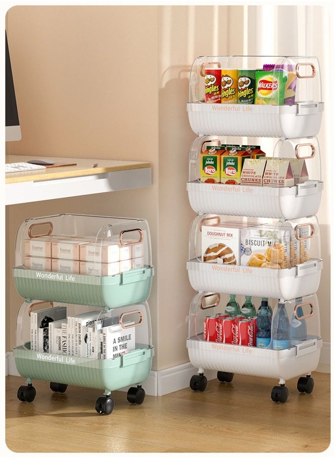 NKX 4-Layer Floor-Standing Kitchen Storage Rack with Removable Vegetable Basket  - Image 4