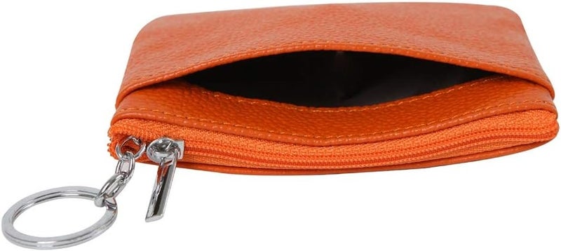 Cynure Women's Genuine Leather Coin Purse Mini Pouch Change Wallet with Keychain - Image 3