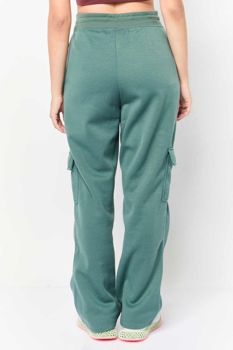 BSP Women Sportswear Fit Solid Outdoors Cargo Pants, Green - Image 4