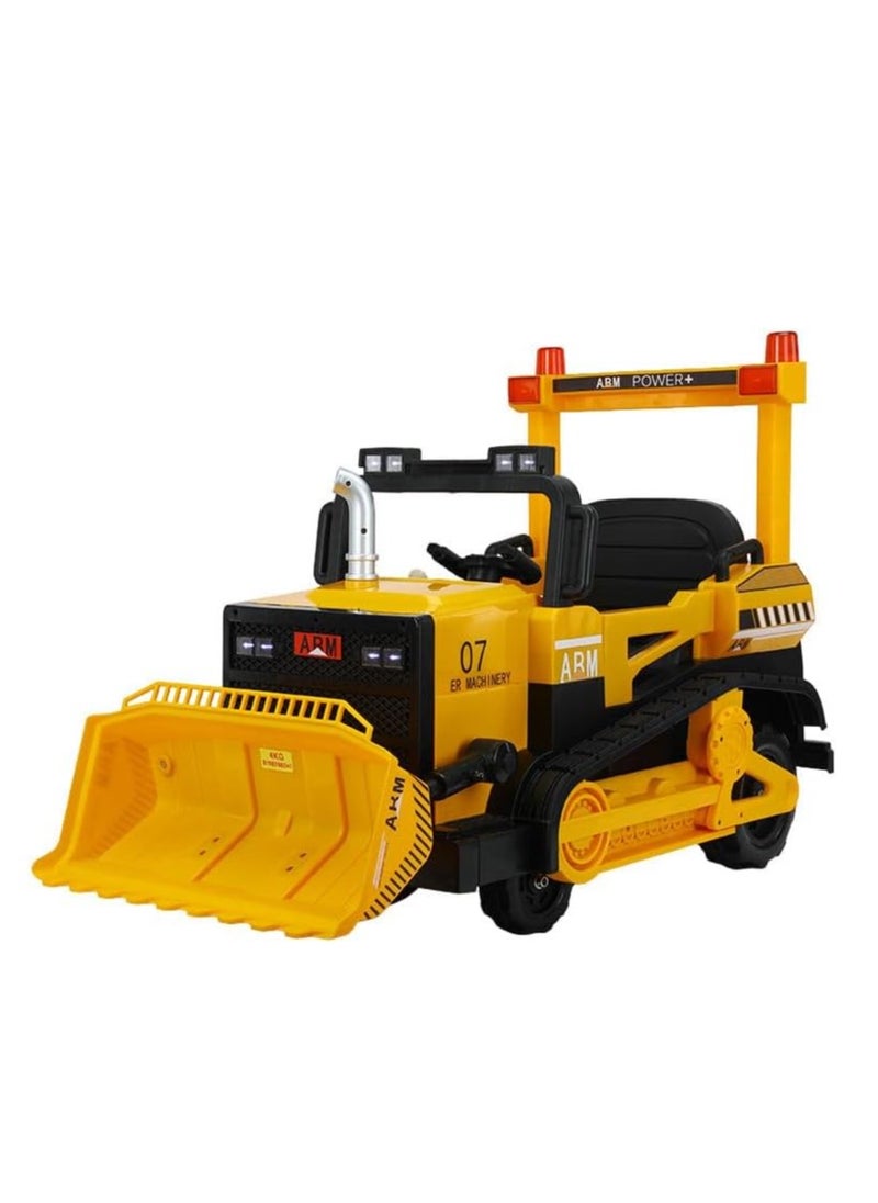 Reko - Ride On Bulldozer Truck for Kids, Kids Bulldozer - 12V Battery Powered Ride on Car with Trailer, Kids' Electric Vehicles, Horn, Lights, Music, Multicolor - Image 1