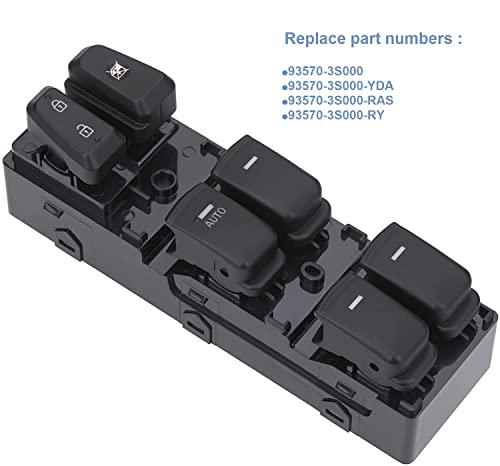 AiYiGu Master Window Switch Power Control Button Front Left Driver Side Compatible with Hyundai Sonata 2011 2012 2013 2014 Replacement OEM 93570-3S000YDA 93570-3S000-RAS (Black Color) - Image 5
