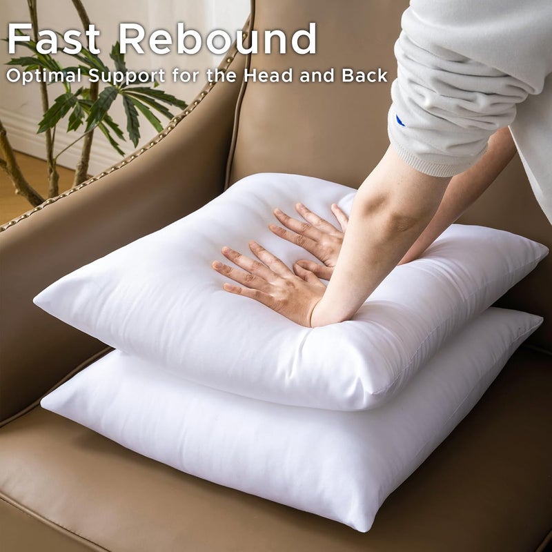 Processed natural substance Set of 4 22"x22" Pillow Inserts, Soft and Fluffy, 22 Inches, Large Size, Decorative, Square, White, Filler for Living Room, Sofa and Bedroom, Cushions Changing environment compatible - Image 3