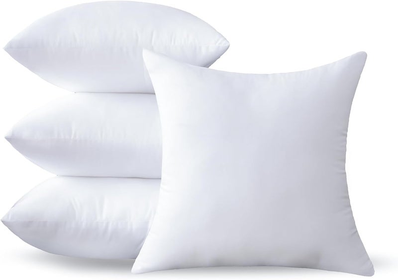 Processed natural substance Set of 4 22"x22" Pillow Inserts, Soft and Fluffy, 22 Inches, Large Size, Decorative, Square, White, Filler for Living Room, Sofa and Bedroom, Cushions Changing environment compatible - Image 1