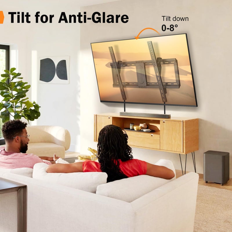 XINLEI Tilting TV Wall Mount for Most 37-82 inch Flat/Curved TV, Universal Low Profile Bracket, Fits 24â€/18â€/16â€ Studs, Max VESA 600x400mm Holds up to 132lbs MT5083 - Image 3