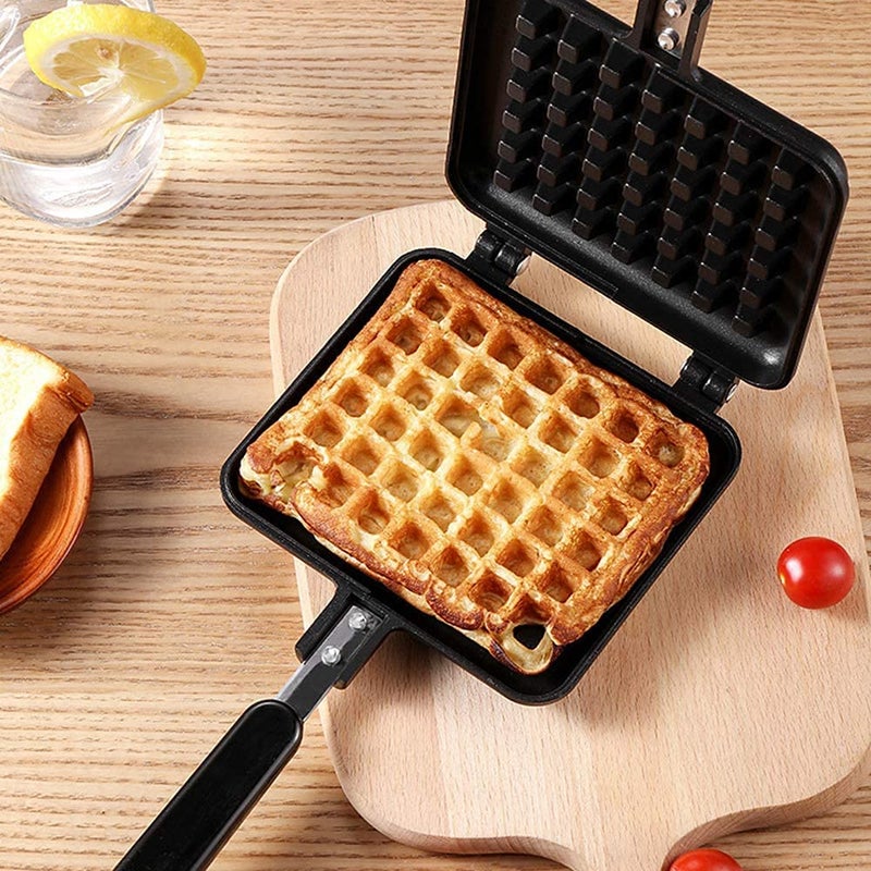RBGIIT Waffle Maker Machine With Comfortable Handle For Kitchen Gas Stove Non Stick Waffle Maker Pan Press Plate Cooking Baking Tool with Long Handle_2 - Image 1