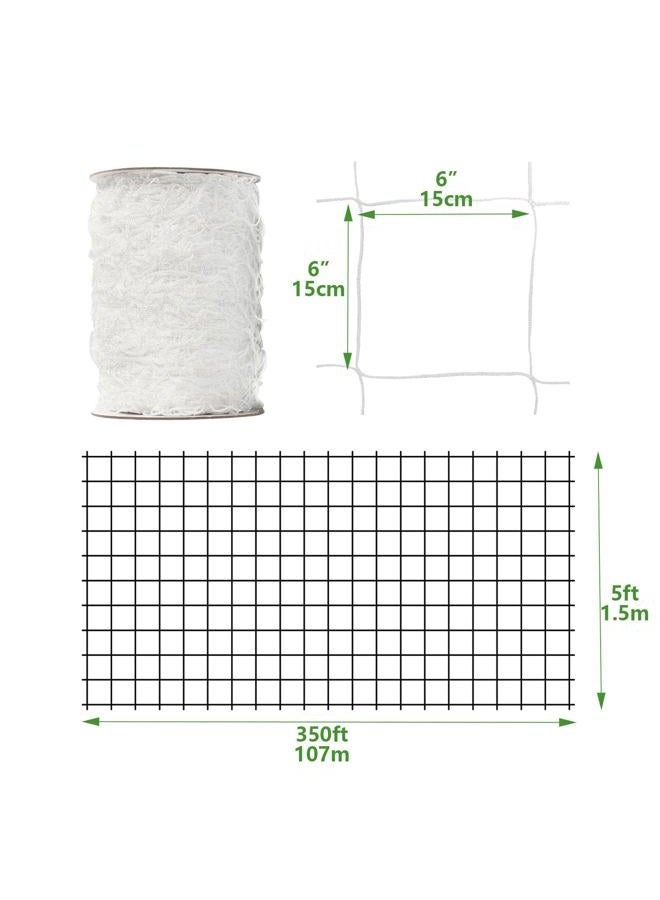 EDYCARX Nylon Trellis Netting Roll 5 x 350 ft, 6 Inch Soft Mesh, Heavy Duty Reinforced Garden Plant Support Mesh for Vertical Growing, Climbing Plants - Image 2