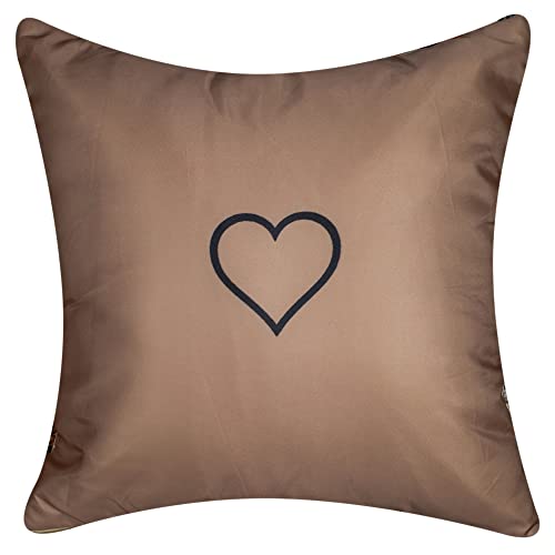Vendola Mocha Microfiber Satin 250TC Cushion Pillow Covers, Coffee Brown, Set of 5 (16X16 Inches) (16X16 Inches with Fillers, Mocha) - Image 4