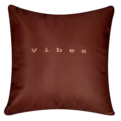 Vendola Mocha Microfiber Satin 250TC Cushion Pillow Covers, Coffee Brown, Set of 5 (16X16 Inches) (16X16 Inches with Fillers, Mocha) - Image 3