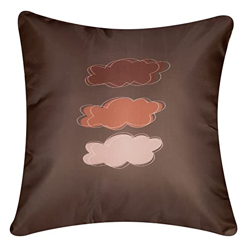Vendola Mocha Microfiber Satin 250TC Cushion Pillow Covers, Coffee Brown, Set of 5 (16X16 Inches) (16X16 Inches with Fillers, Mocha) - Image 5