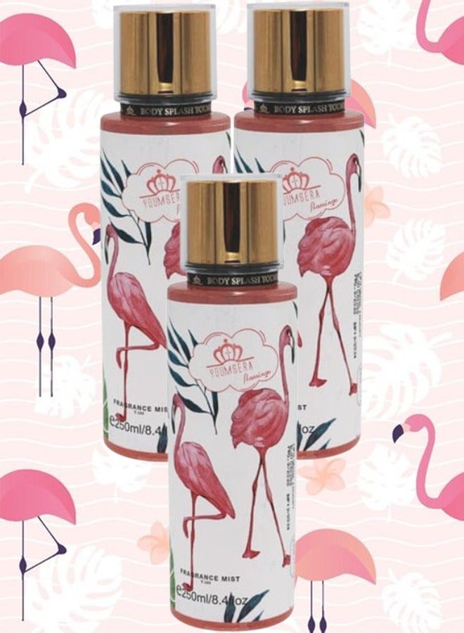 YOUMSERA 3 Pieces Flamingo Body Mist 250ml - Image 1