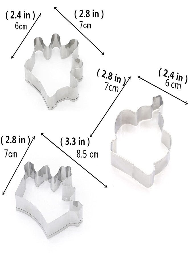 Comais Crown Cookie Cutter Set of 3 pcs, Stainless Steel Princess Crown Shaped Royal Wedding Baking Molds for Holiday Fondant & DIY Crafts - Image 2