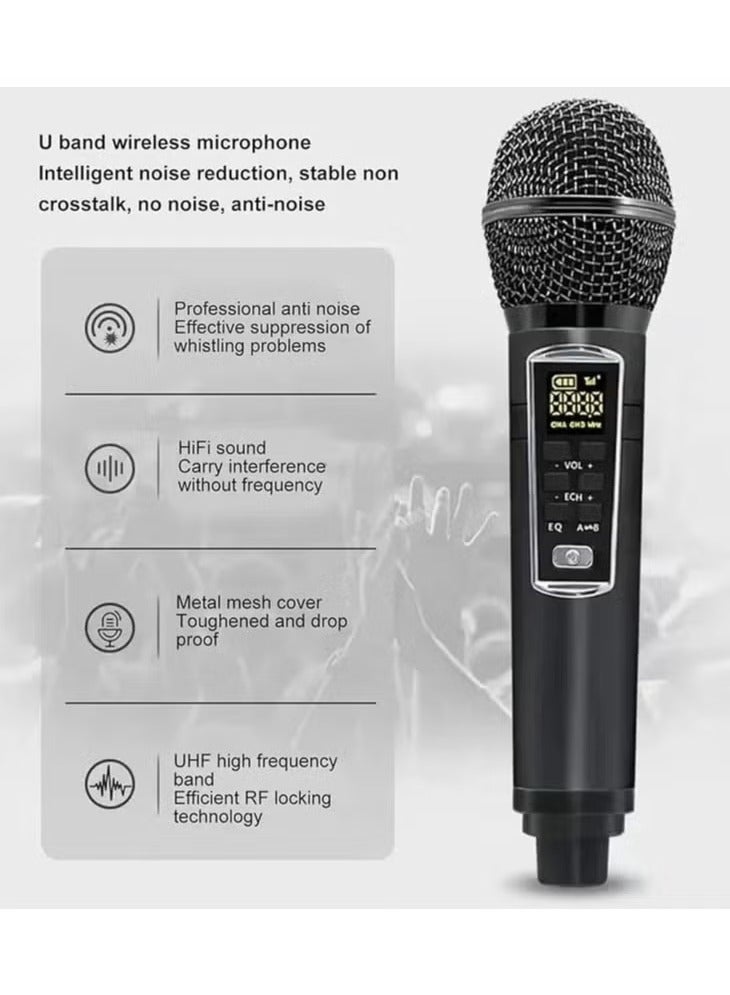 Smartbarry Karaoke Bluetooth Speaker with 2 Microphones – SW01 Suitcase Design – Portable, High-Quality Sound, Built-in Rechargeable Battery, LED Lights, Wireless Connectivity for Karaoke, Parties & Events – Perfect for Home or On-the-Go Entertainment - Image 4