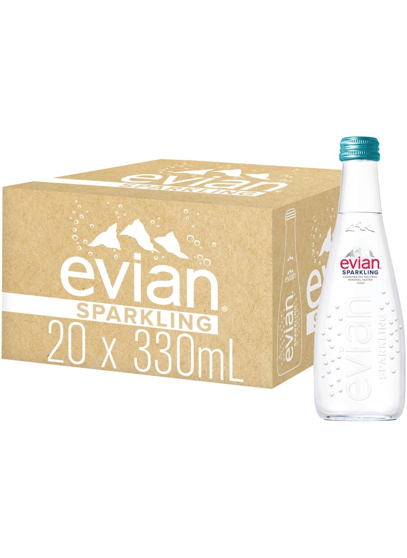 Evian Natural Sparkling Water 20 x 330ml  - Image 1