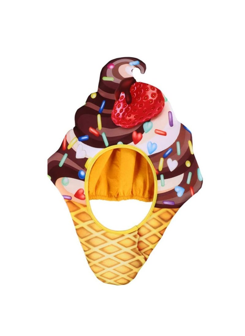 CMGTYYD Ice Cream Hat Cosplay, Funny Food Hat Headwear, Costumes Funny Headwear, for Ice Cream Halloween Cosplay Women's Hat Accessories Food Dress Headpieces Hats  - Image 1