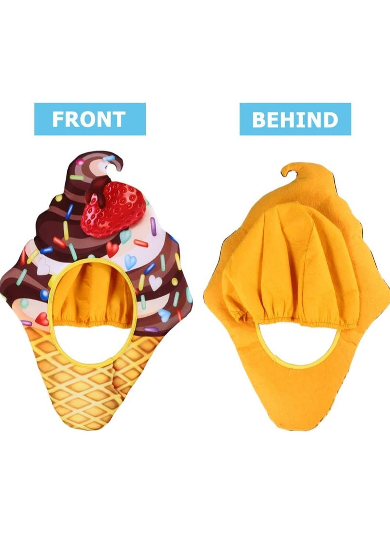 CMGTYYD Ice Cream Hat Cosplay, Funny Food Hat Headwear, Costumes Funny Headwear, for Ice Cream Halloween Cosplay Women's Hat Accessories Food Dress Headpieces Hats  - Image 3