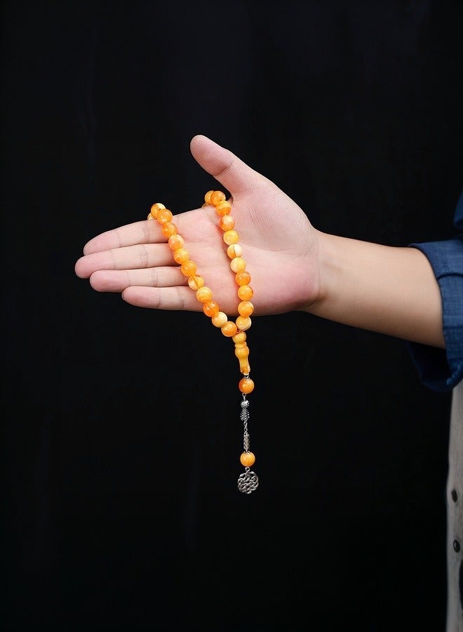 Acrylic 33-Beads Tasbih Prayer Beads - Daily Gift, No Plating, Simple Tribal Style, All-Season Islamic Worship Accessory - Image 1