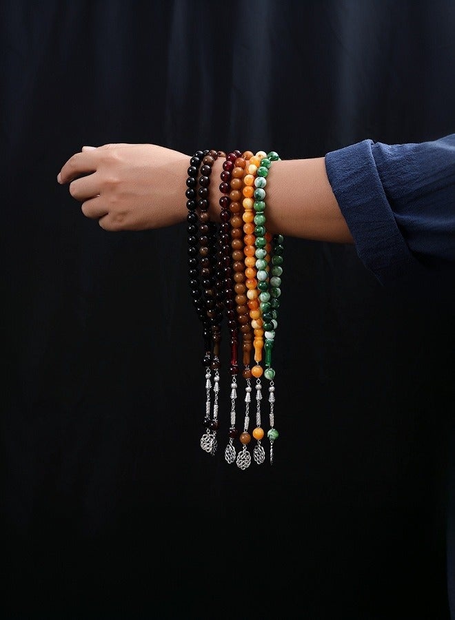 Acrylic 33-Beads Tasbih Prayer Beads - Daily Gift, No Plating, Simple Tribal Style, All-Season Islamic Worship Accessory - Image 2