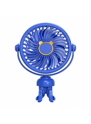 Cute Cat Octopus Handheld Fan, Blue Portable Mini Cooling Fan for Kids