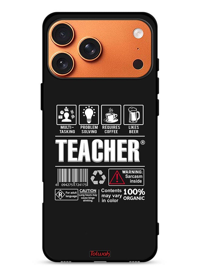 Tolwak Apple iPhone 17 Pro Max Protective Case Cover Teacher Sticker - Image 1