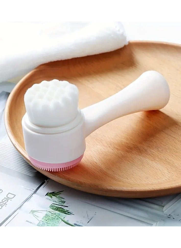 يوكانبي فرشاة تنظيف الوجه ، فرشاة تنظيف الوجه ، فرشاة الوجه ذات الوجهين من السيليكون ، فرشاة تنظيف الوجه تدليك الرغوة اليدوية - Image 4