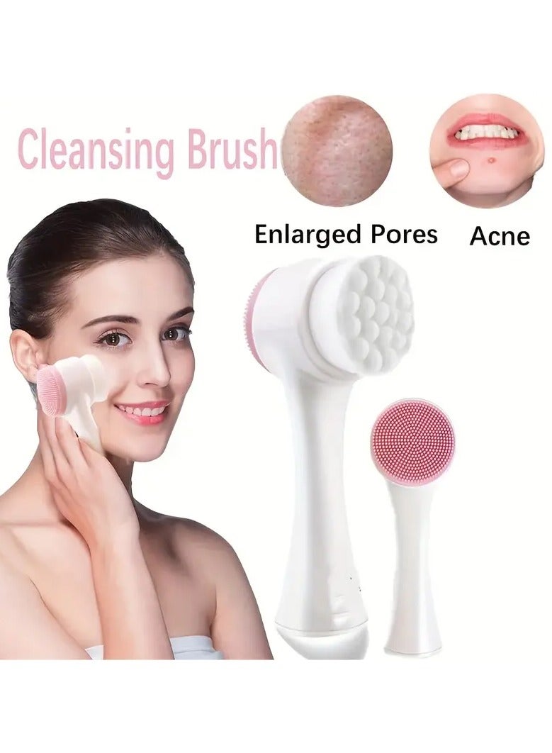 يوكانبي فرشاة تنظيف الوجه ، فرشاة تنظيف الوجه ، فرشاة الوجه ذات الوجهين من السيليكون ، فرشاة تنظيف الوجه تدليك الرغوة اليدوية - Image 5