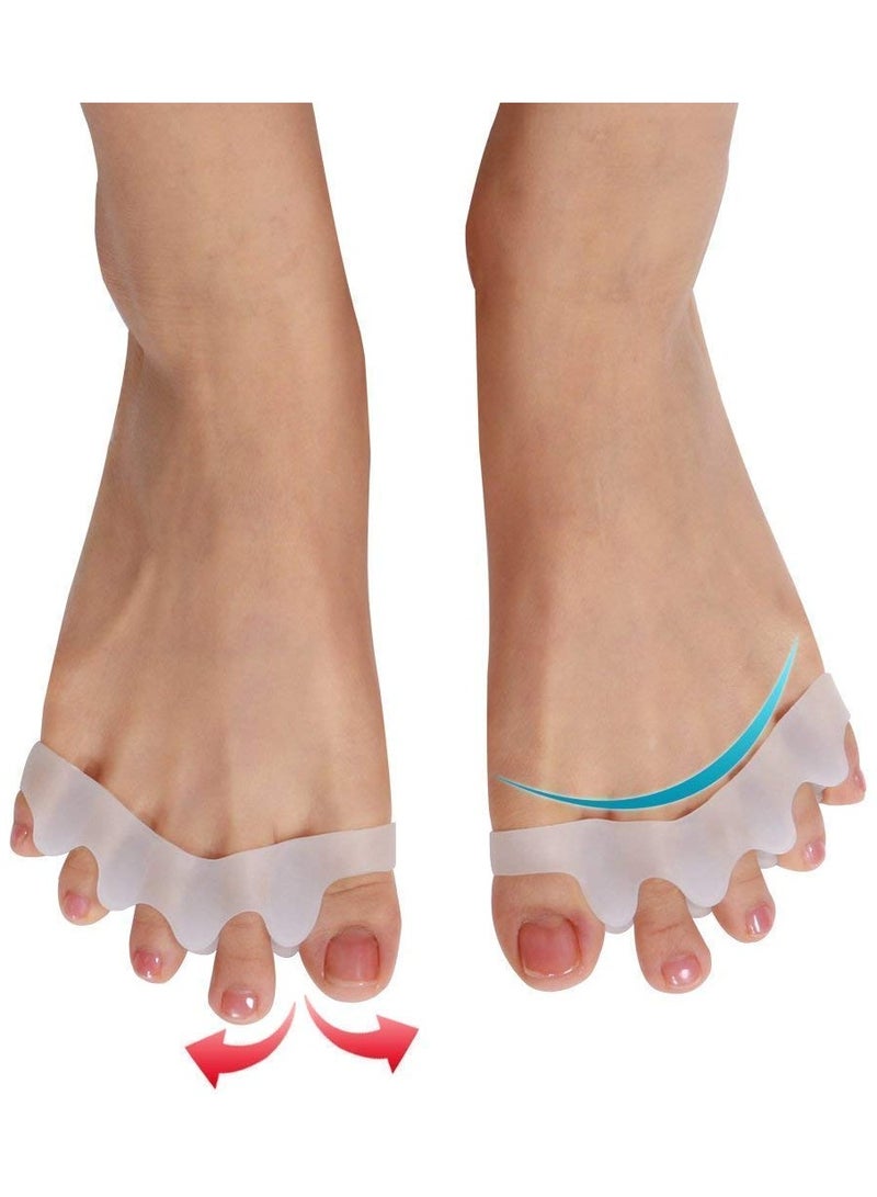 Alexvyan Pack of 2 - Silicone Gel Toe Separators White - Image 1