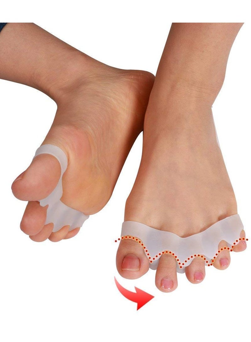Alexvyan Pack of 2 - Silicone Gel Toe Separators White - Image 4
