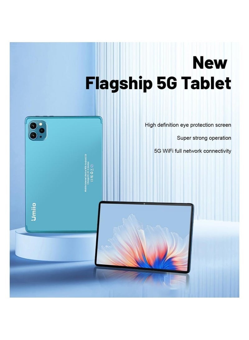Umiio Smart Tablet PC 10.1" HD Display 8GB RAM 256GB Storage, Dual SIM 5G, Android Tablet with Leather Cover, Wireless Keyboard & Mouse – Front & Rear Camera, WiFi, Grey - Image 3