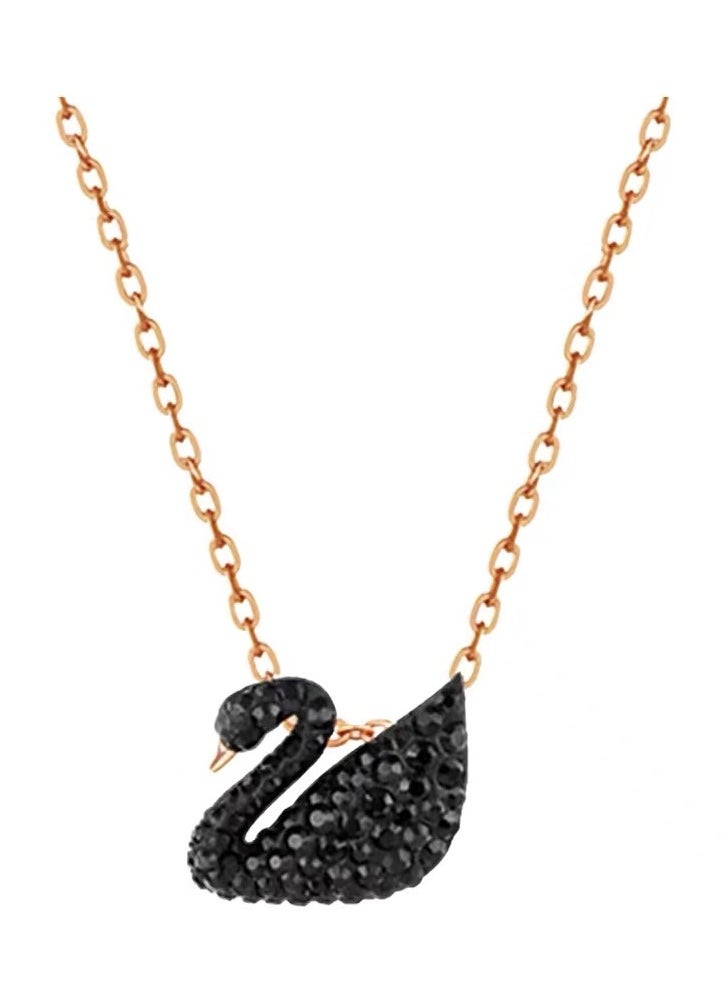 Generic - Swarovski Iconic Swan Pendant Necklace Black Crystal - Image 1
